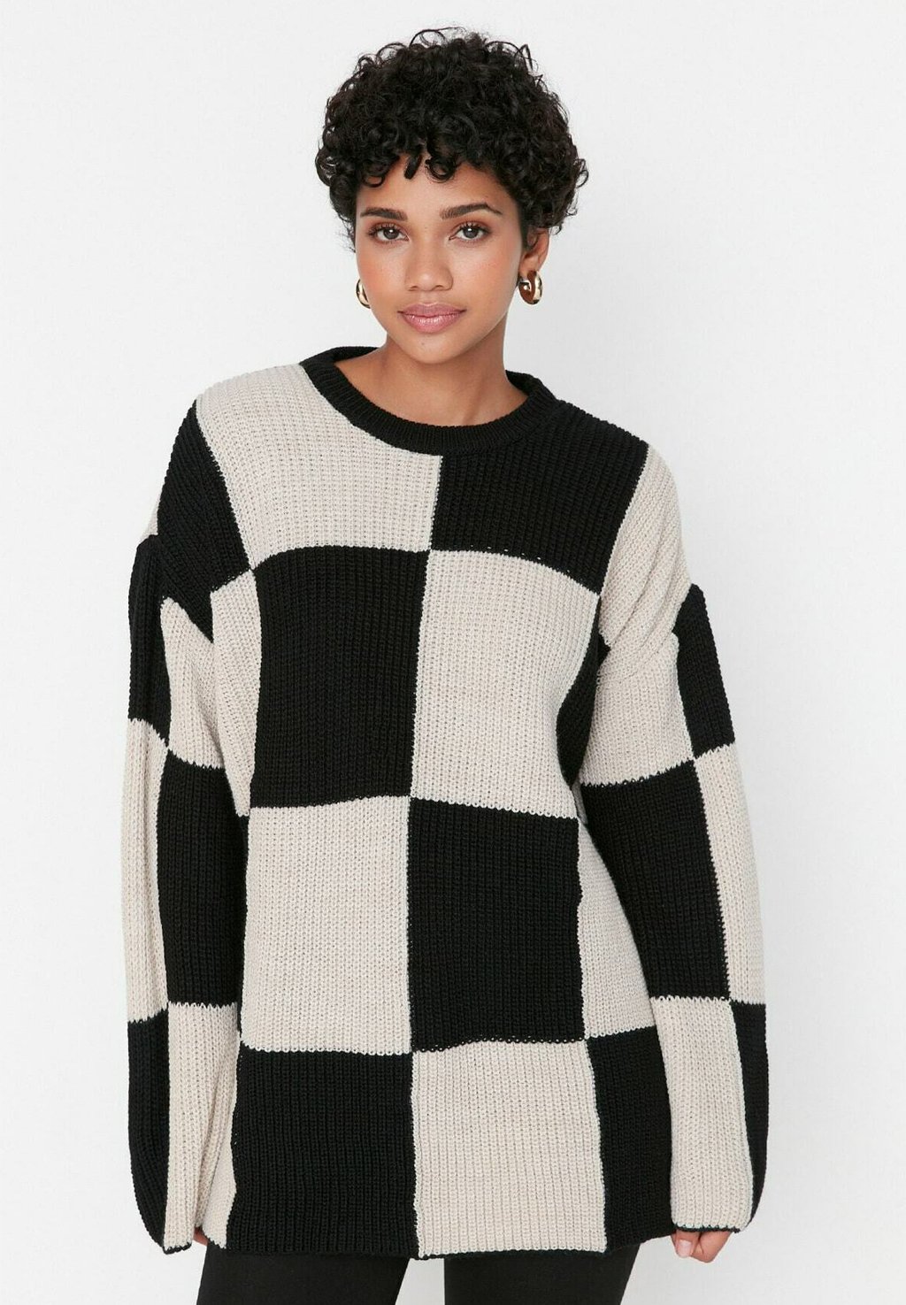 Вязаный свитер GEWOONTJES Trendyol Modest, цвет black черный вязаный свитер trendyol modest