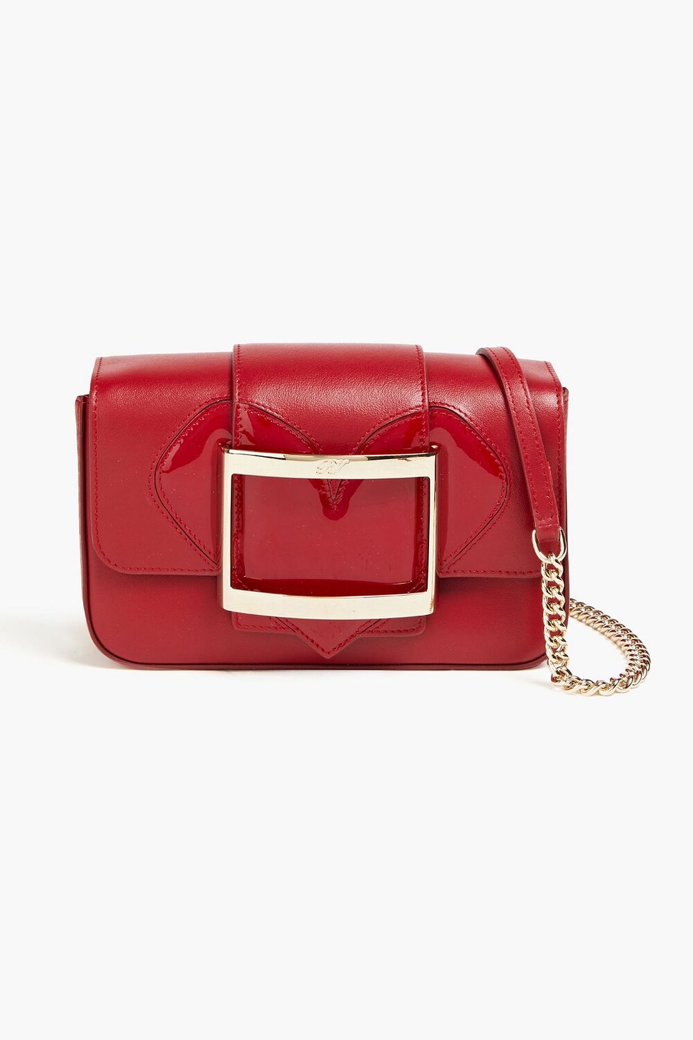 

Сумка на плечо из гладкой лакированной кожи. ROGER VIVIER, бордовый