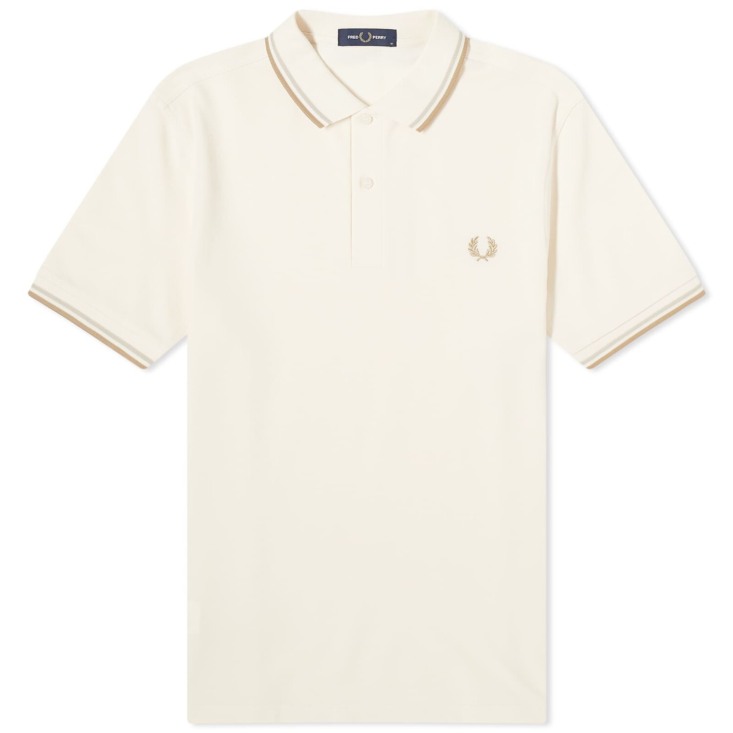 

Поло Fred Perry Twin Tipped Polo, цвет Ecru, Oat & Warm Stone
