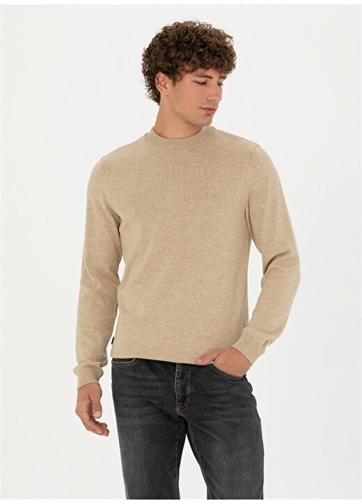 

Полуводолазка Slim Fit однотонный меланжевый мужской свитер Pierre Cardin