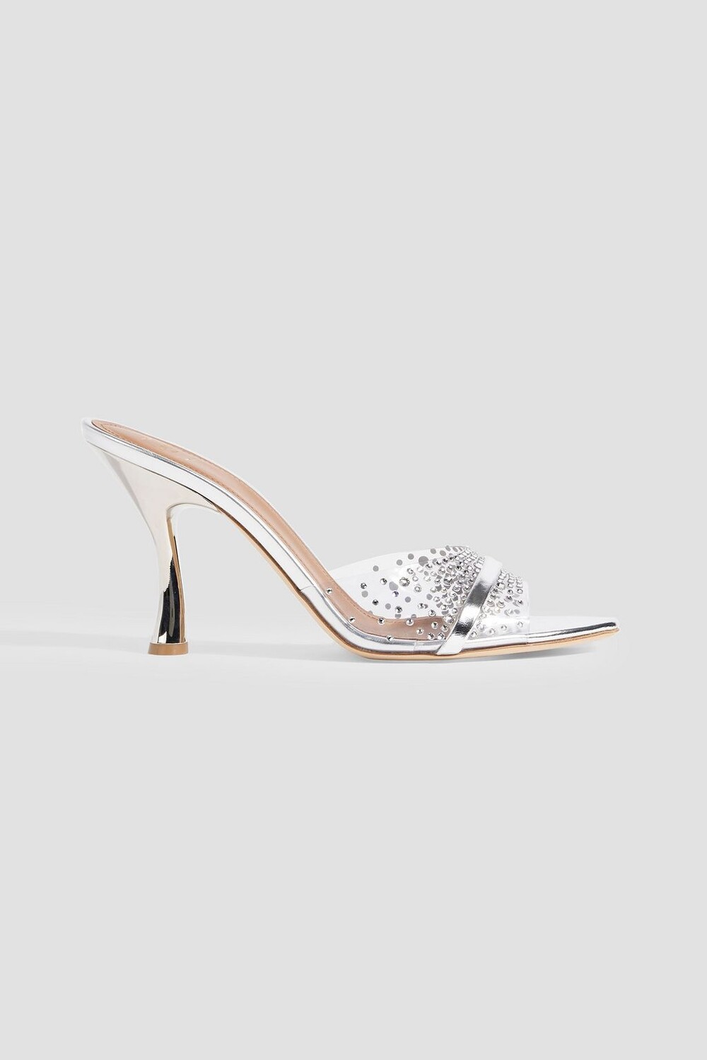 

Туфли-лодочки Julia 90 из ПВХ и зеркальной кожи с украшением MALONE SOULIERS, прозрачный