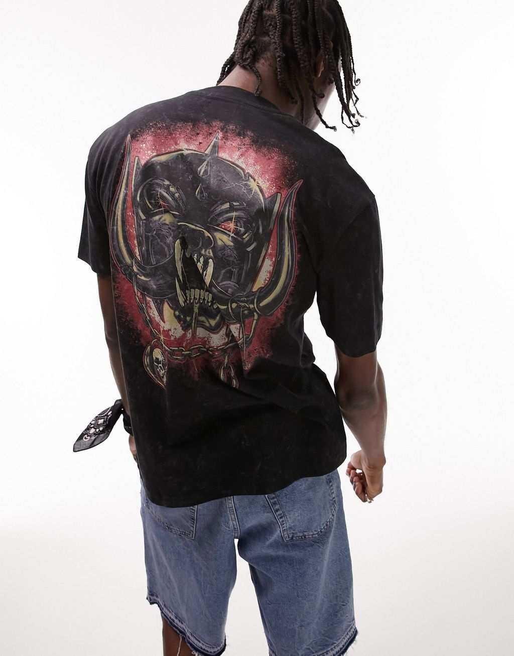 

Черная футболка оверсайз с принтом Motorhead Topman, Черный