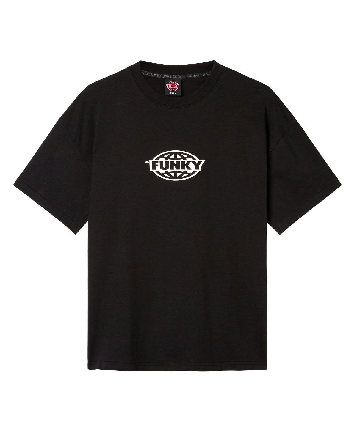 Funky футболка с круглым вырезом и овальным логотипом, черный цена и фото