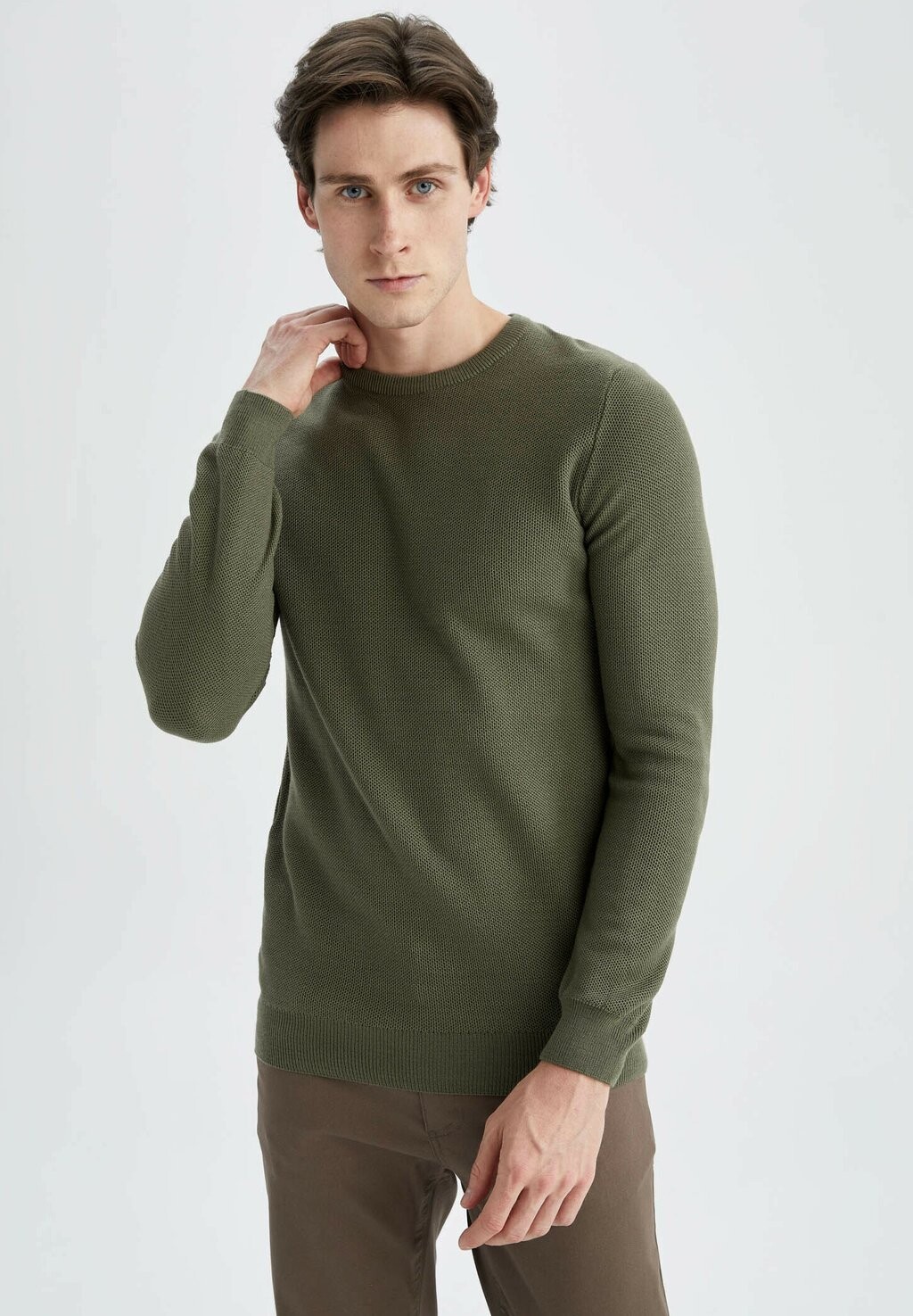 

Вязаный свитер SLIM FIT DeFacto, цвет khaki
