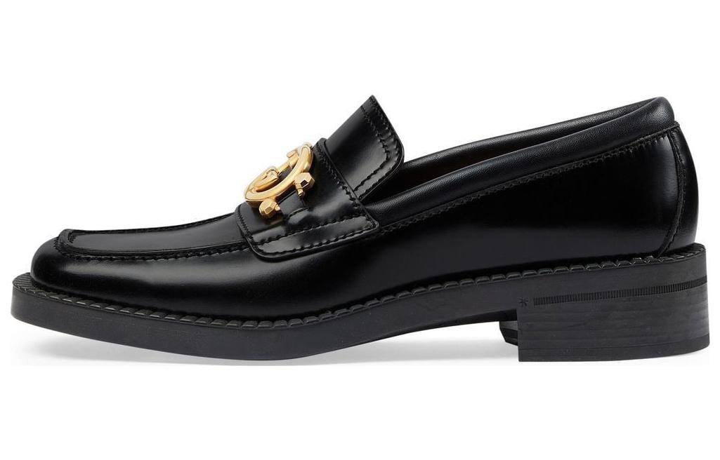 

Лоферы с переплетенными буквами G, черные кожаные Gucci