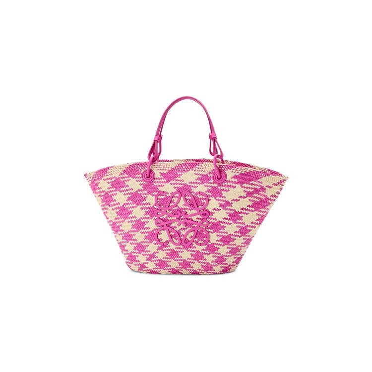 

Сумка-тоут Loewe Anagram Basket, цвет Natural/Fuchsia