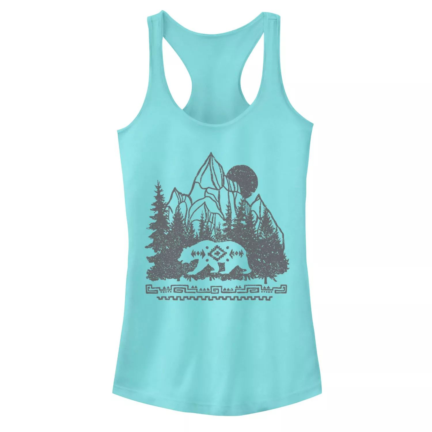 Юниорский танк «Медведь, лес и горы» сумка медведь и горы графика голубой