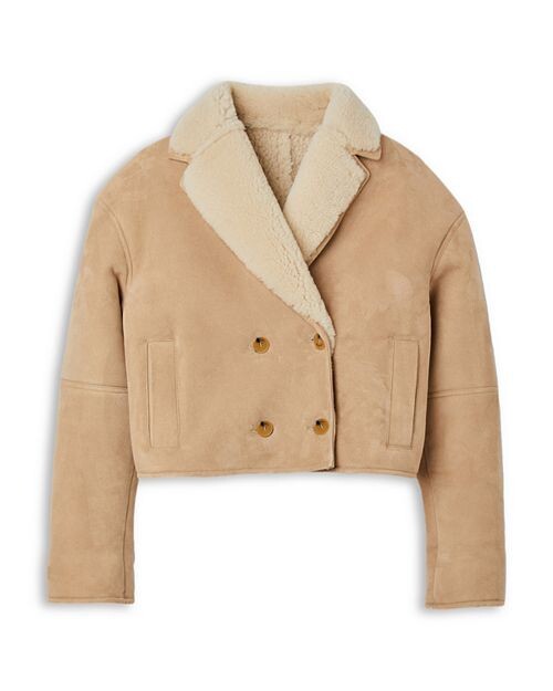 

Укороченная дубленка Sandro, цвет Tan/Beige