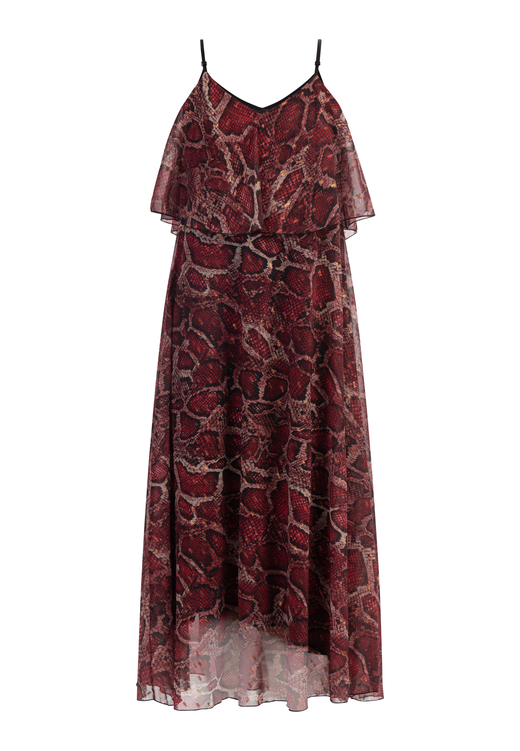 Платье faina Maxi Mit Schlangenprint, красный