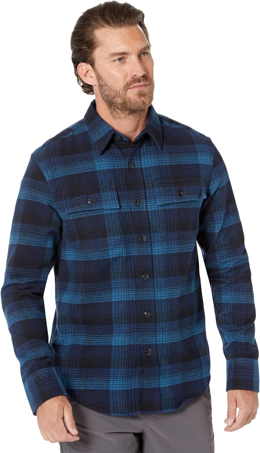 

Рубашка L.L.Bean Signature Chamois Plaid, цвет Nautical Navy