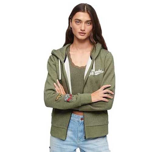 

Толстовка Superdry Custom Embellished Full Zip, зеленый