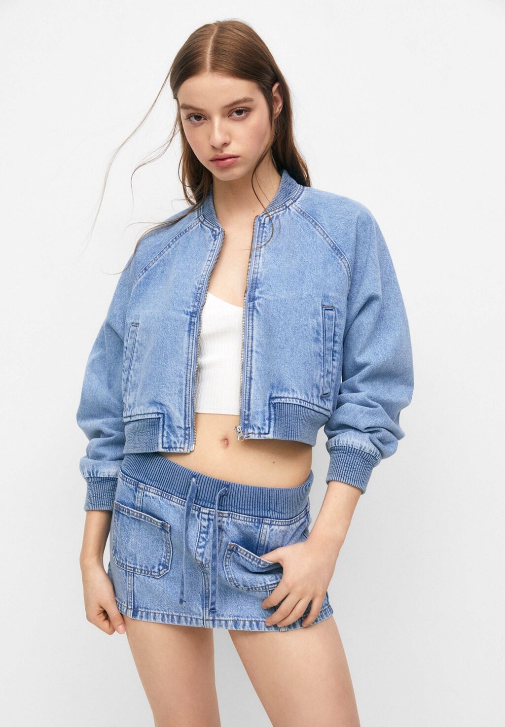 

Мини-юбка PULL&BEAR, синий