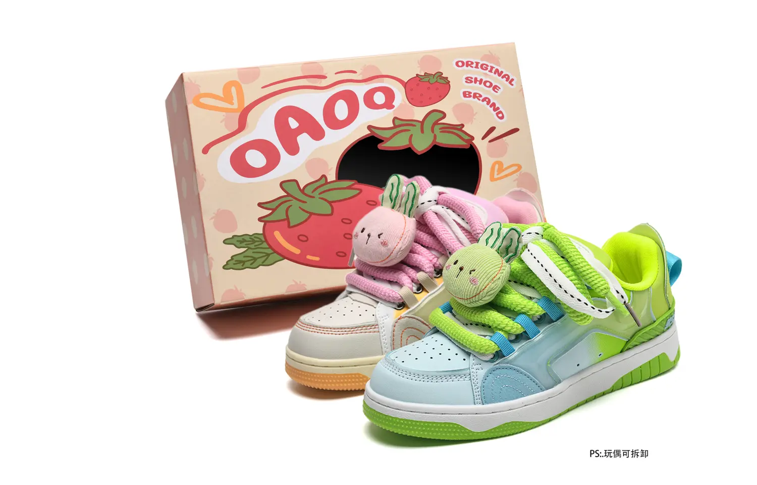 

Кроссовки OAOQ Skateboarding Shoes Women's Low-top, цвет Mandarin duck color (rabbit accessories customized)