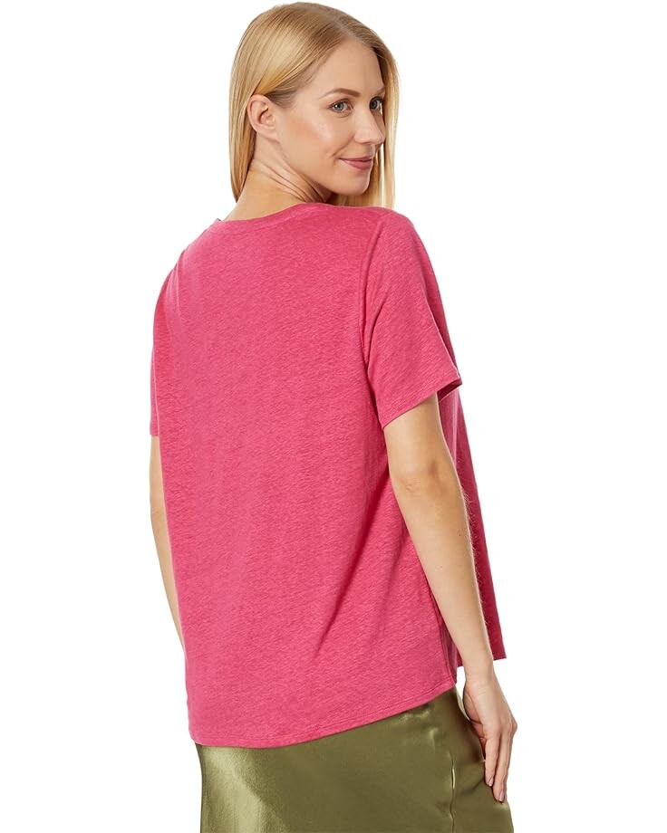

Футболка Eileen Fisher Crew Neck Short Sleeve Tee, цвет Geranium