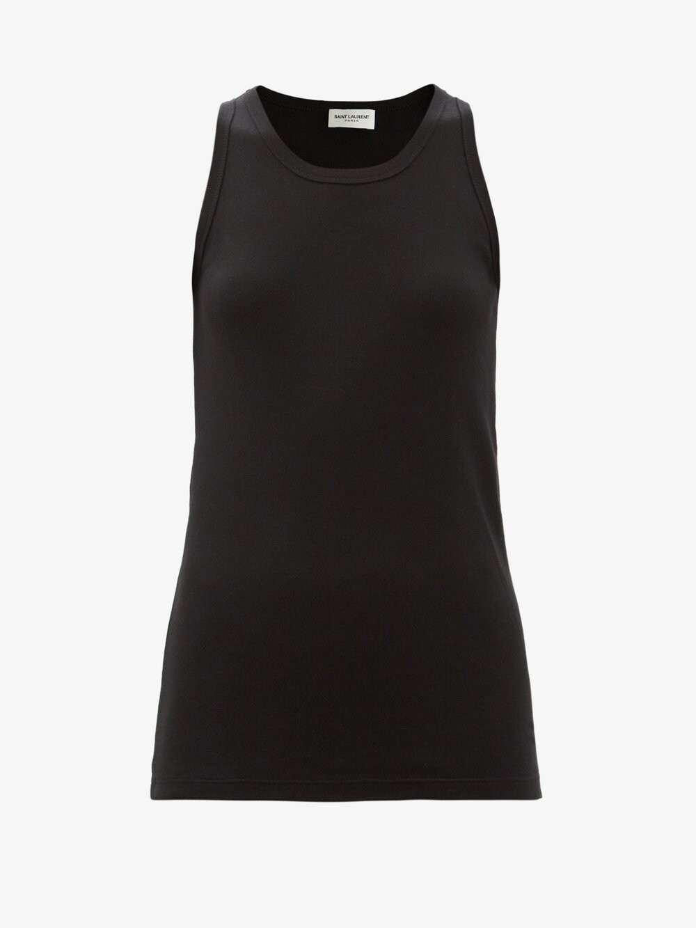 

Майка из хлопкового джерси Saint Laurent, черный