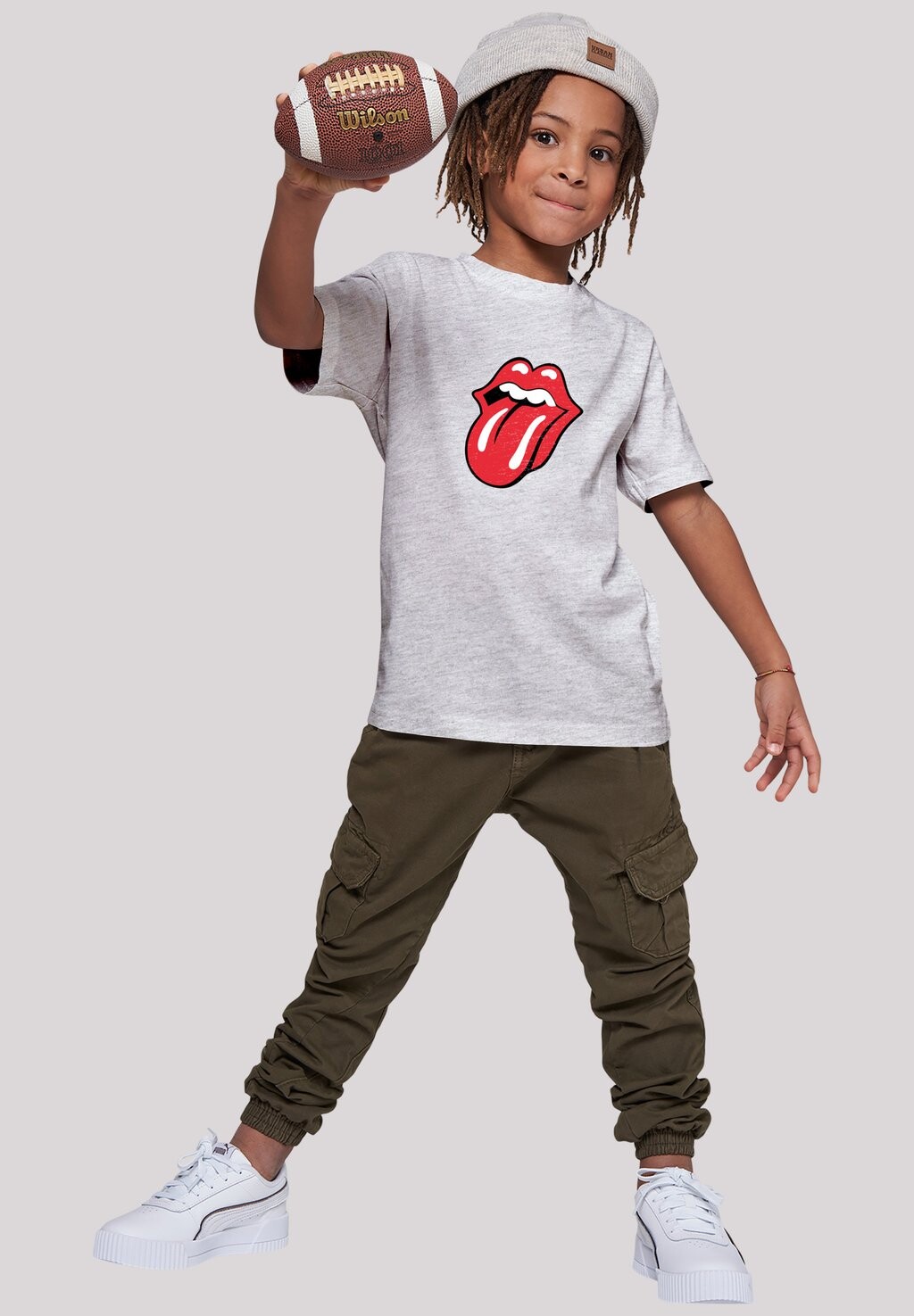 

Футболка с принтом THE ROLLING STONES ROCKBAND CLASSIC TONGUE F4NT4STIC, цвет heather grey