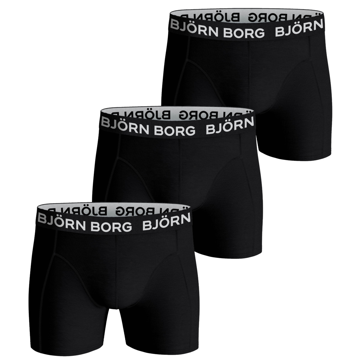 Боксеры Björn Borg Boxershorts Solid Cotton Stretch 3 шт, черный