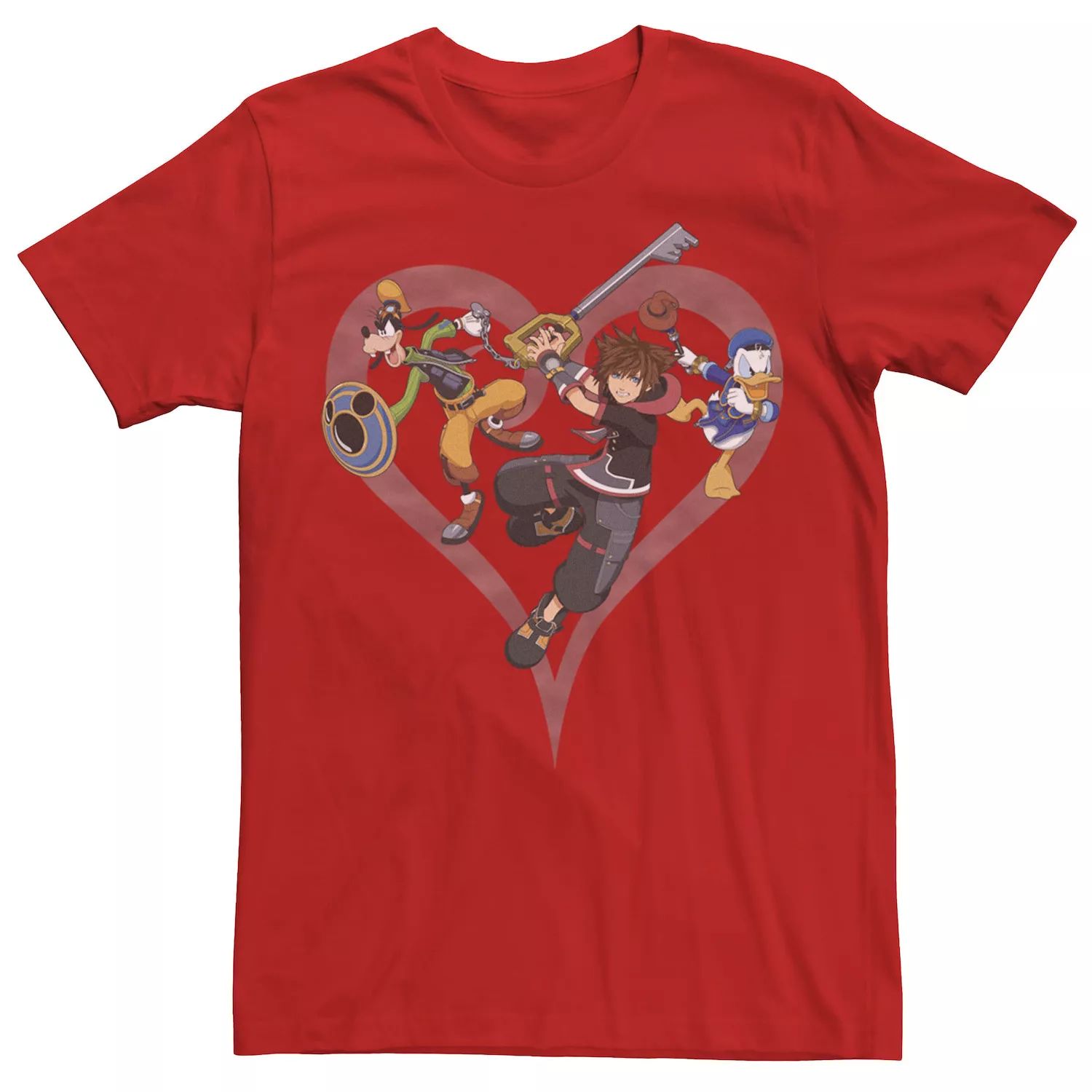 Мужская футболка Kingdom Hearts Sora Goofy Donald Line Up Licensed Character фигурка funko 5 star kingdom hearts iii – sora