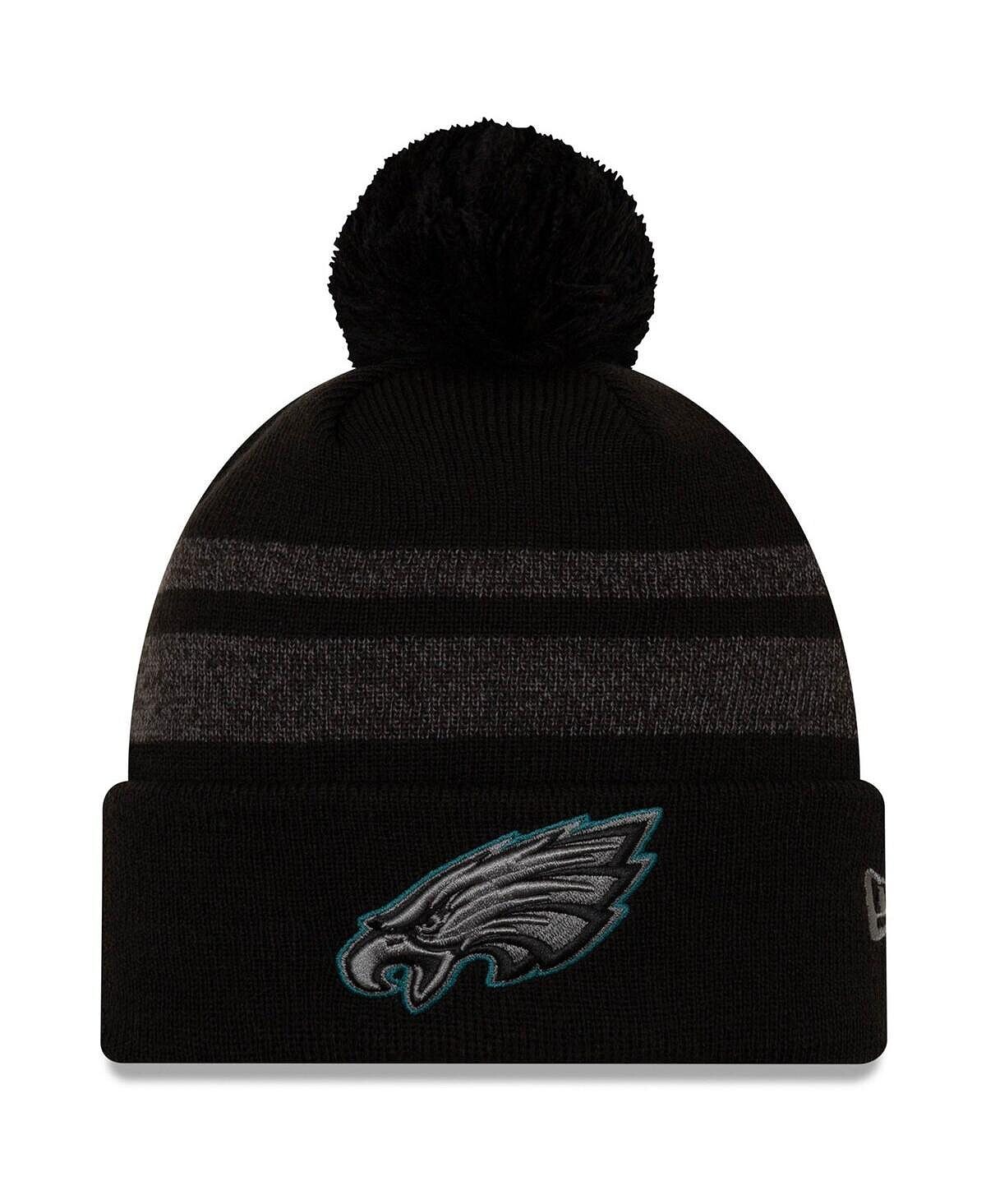 

Мужская черная вязаная шапка Philadelphia Eagles Dispatch с манжетами и помпоном New Era