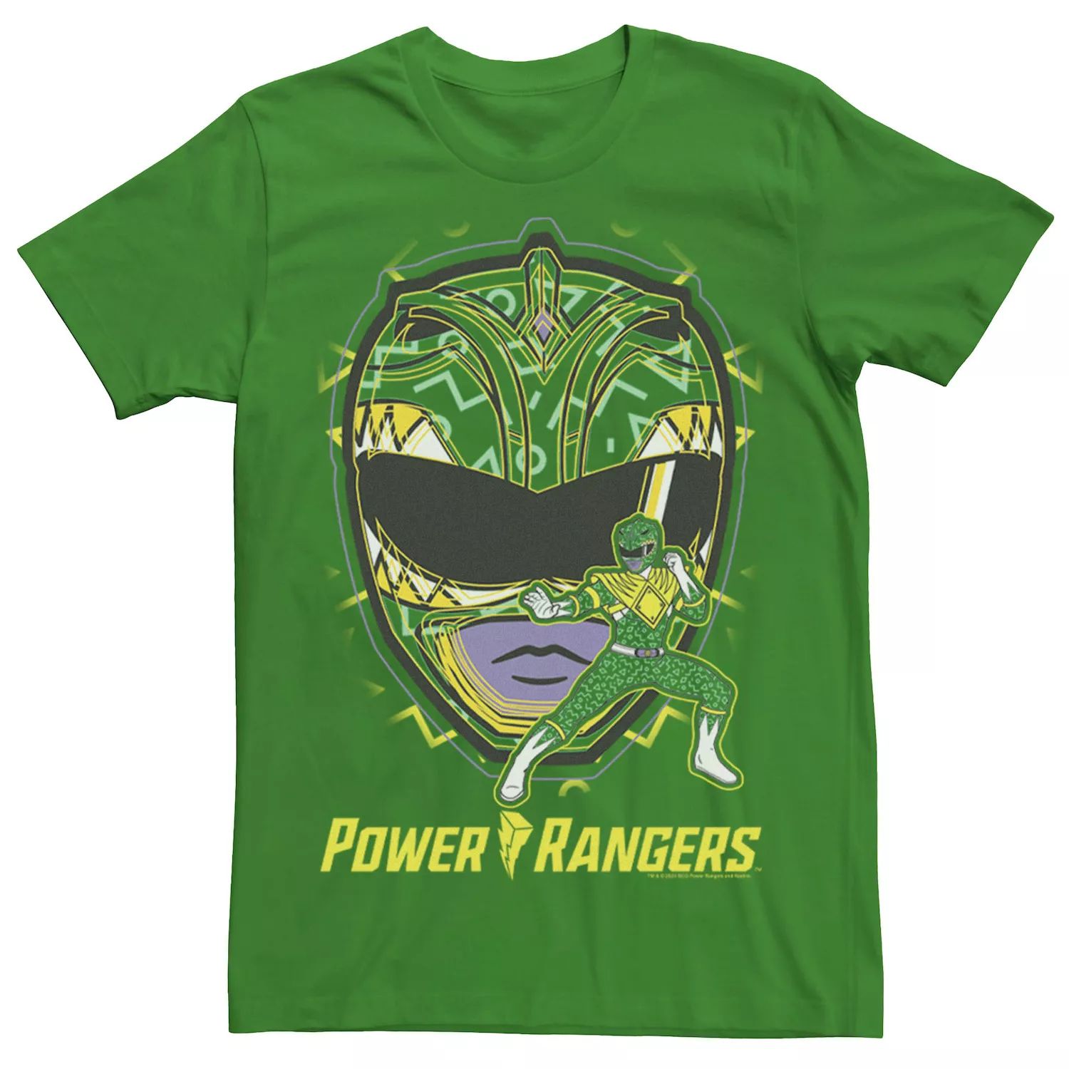 Мужская зеленая футболка Power Rangers Hero Ranger Licensed Character