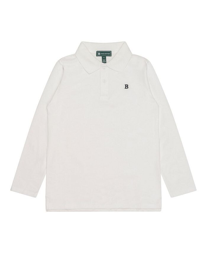 

Рубашка-поло из пике с длинными рукавами для мальчиков Big Boys Brooks Brothers, белый