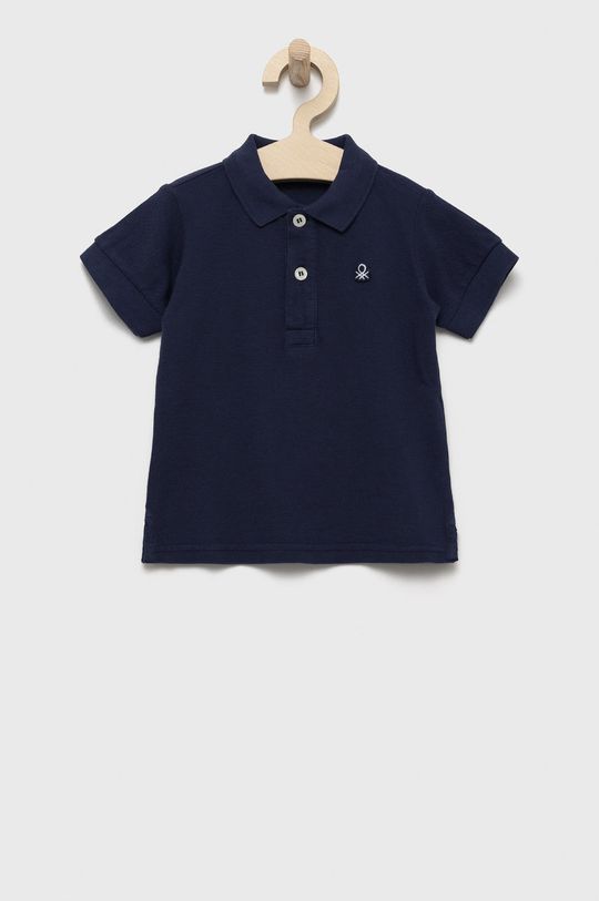 Рубашка-поло из детской шерсти United Colors of Benetton, темно-синий рубашка united colors of benetton размер m голубой