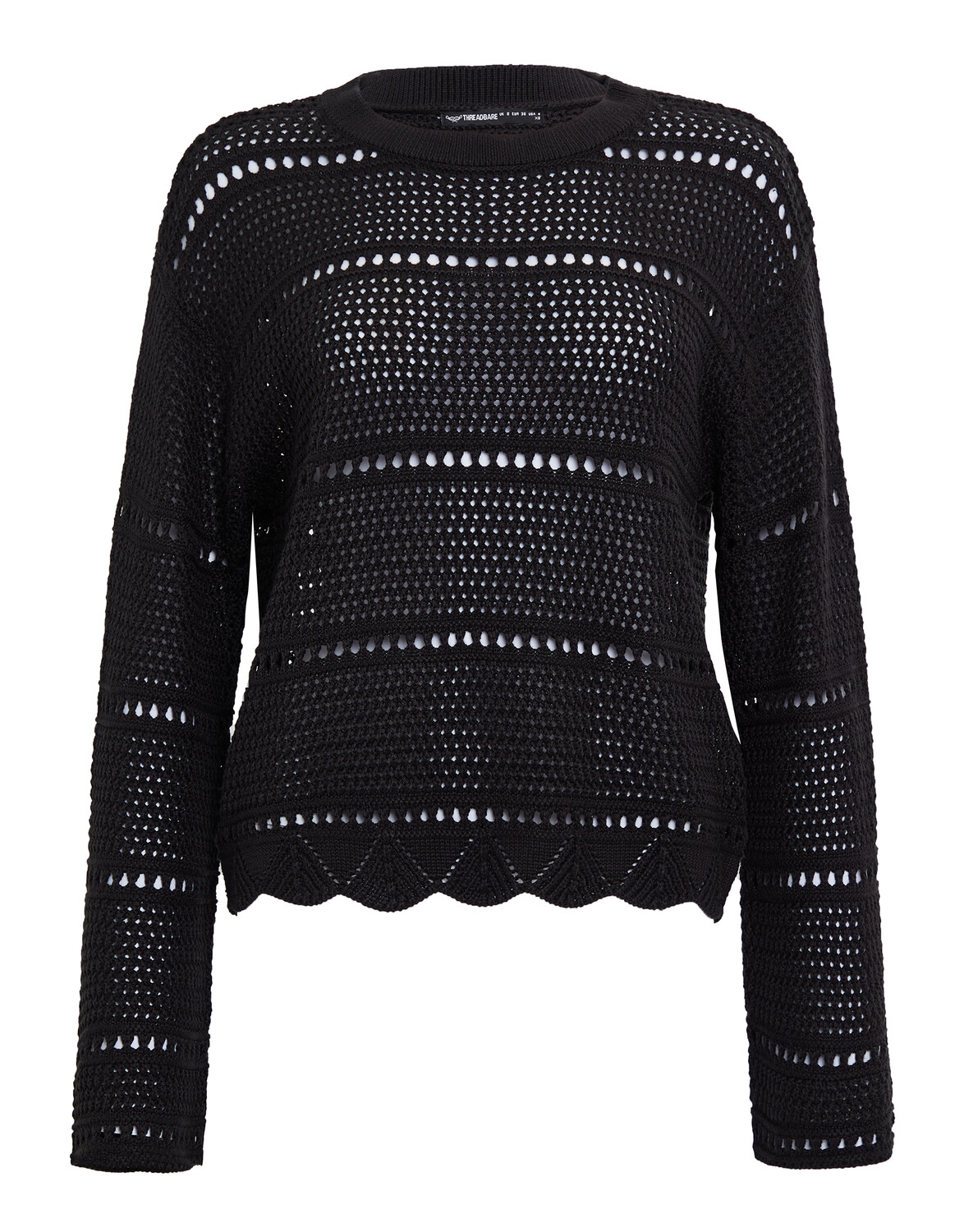 

Рубашка Threadbare THB Melbourne Pointelle Crochet, черный