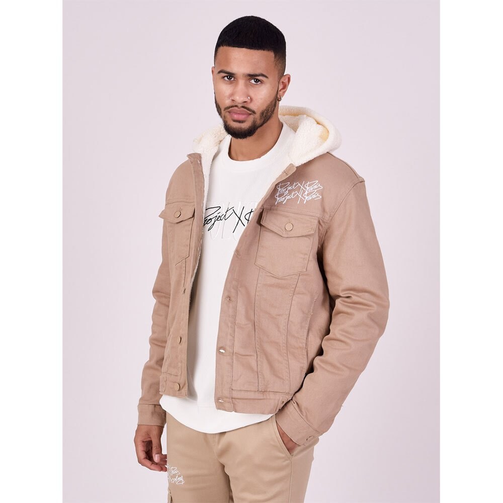 

Куртка Project X Paris Shearling Hood Denim, коричневый