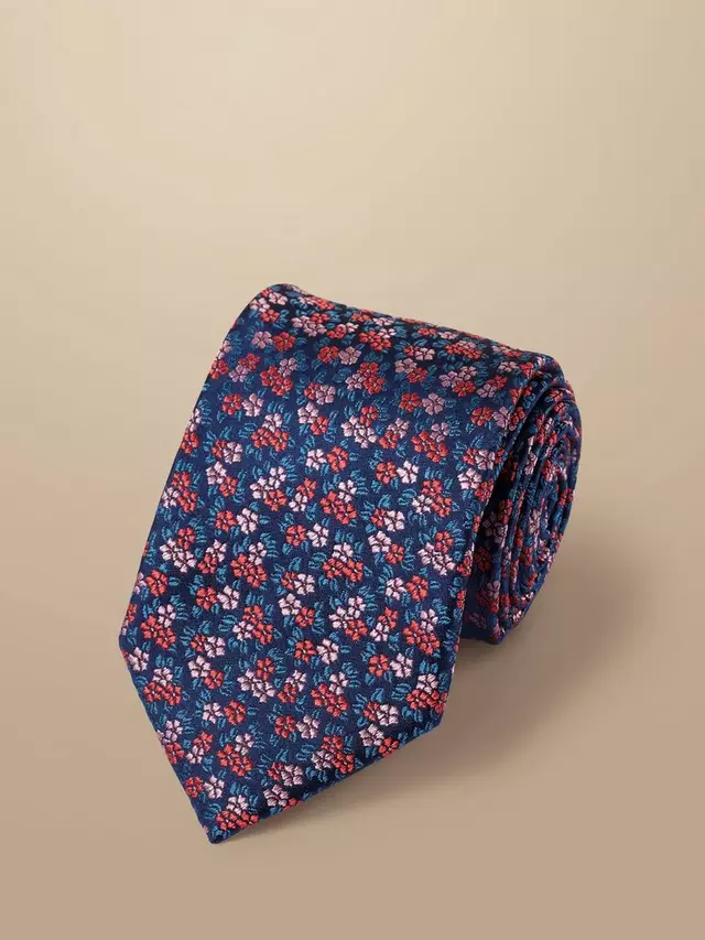 

Галстук Charles Tyrwhitt Silk Paisley, цвет french/blue/bright/pink
