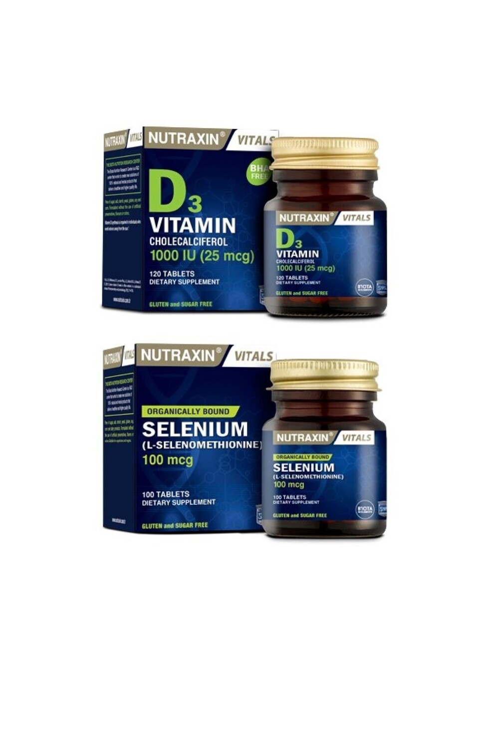 

Nutraxin Витамин D3 1000 МЕ 120 таблеток и селен 100 мкг 100 таблеток