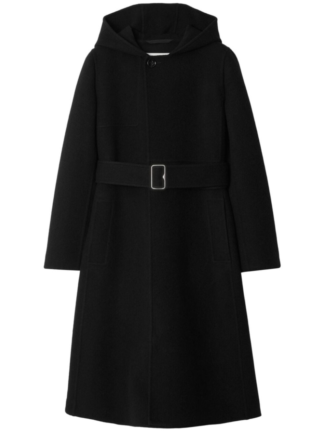 

Burberry кашемировое пальто с капюшоном, черный
