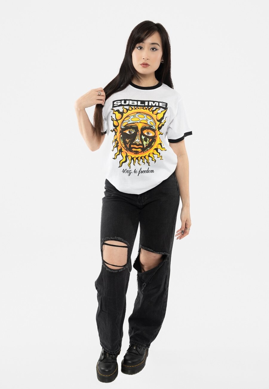 

Футболка с принтом SUBLIME 40OZ TO FREEDOM RINGER Paradiso Clothing, белый