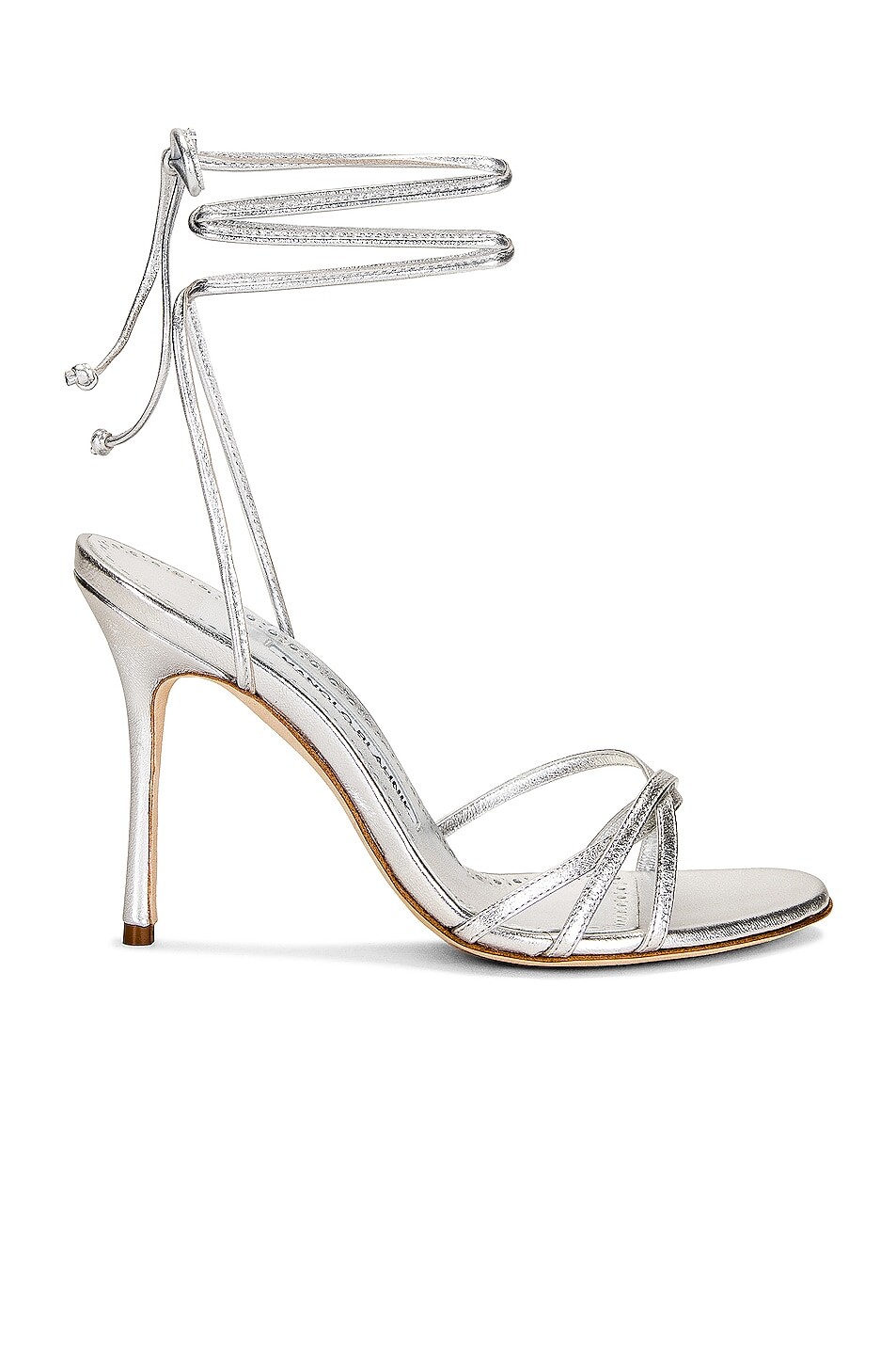 

Туфли Manolo Blahnik Leather Leva 105, серебряный, Серый