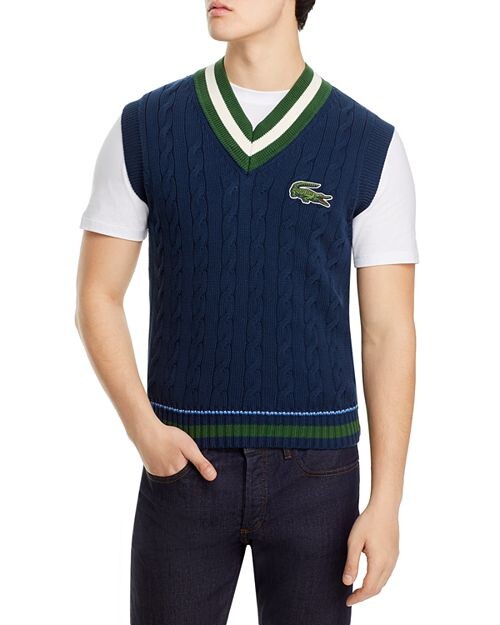 

Классический жилет вязаной вязки Lacoste, цвет Blue