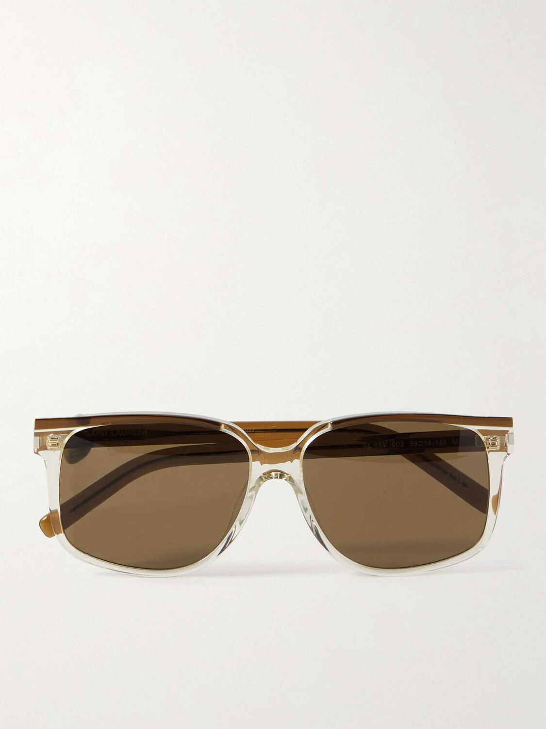 

Солнцезащитные очки из ацетата квадратной оправы SAINT LAURENT EYEWEAR, коричневый