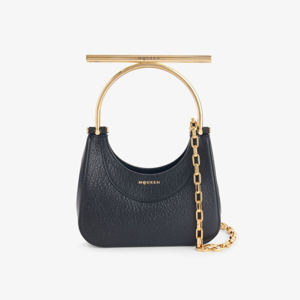 

Мини-Сумка через плечо из кожи Cross-Bar Alexander Mcqueen, черный