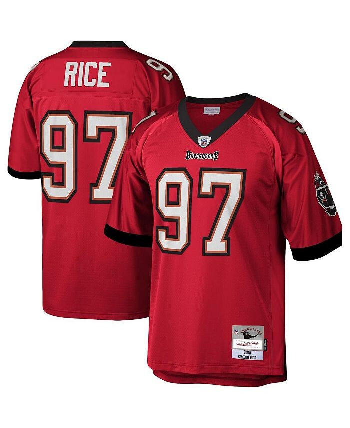 

Мужская футболка Simeon Rice Red Tampa Bay Buccaneers Legacy Replica Mitchell & Ness, цвет Red