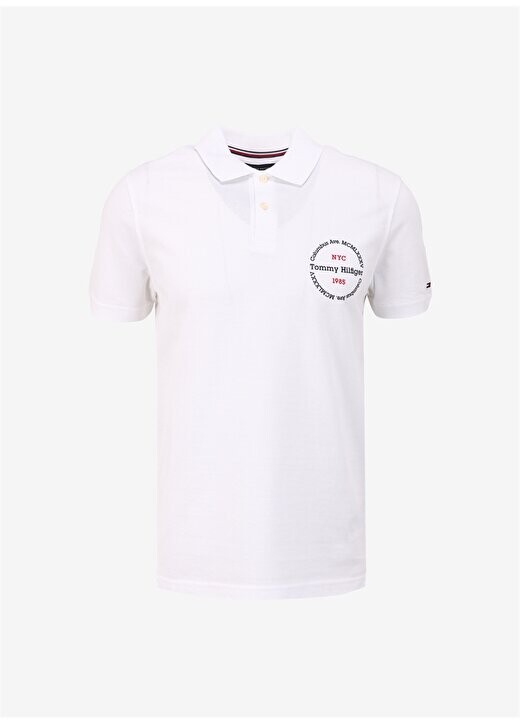 

Белая мужская футболка-поло MW0MW34740 Tommy Hilfiger, белый