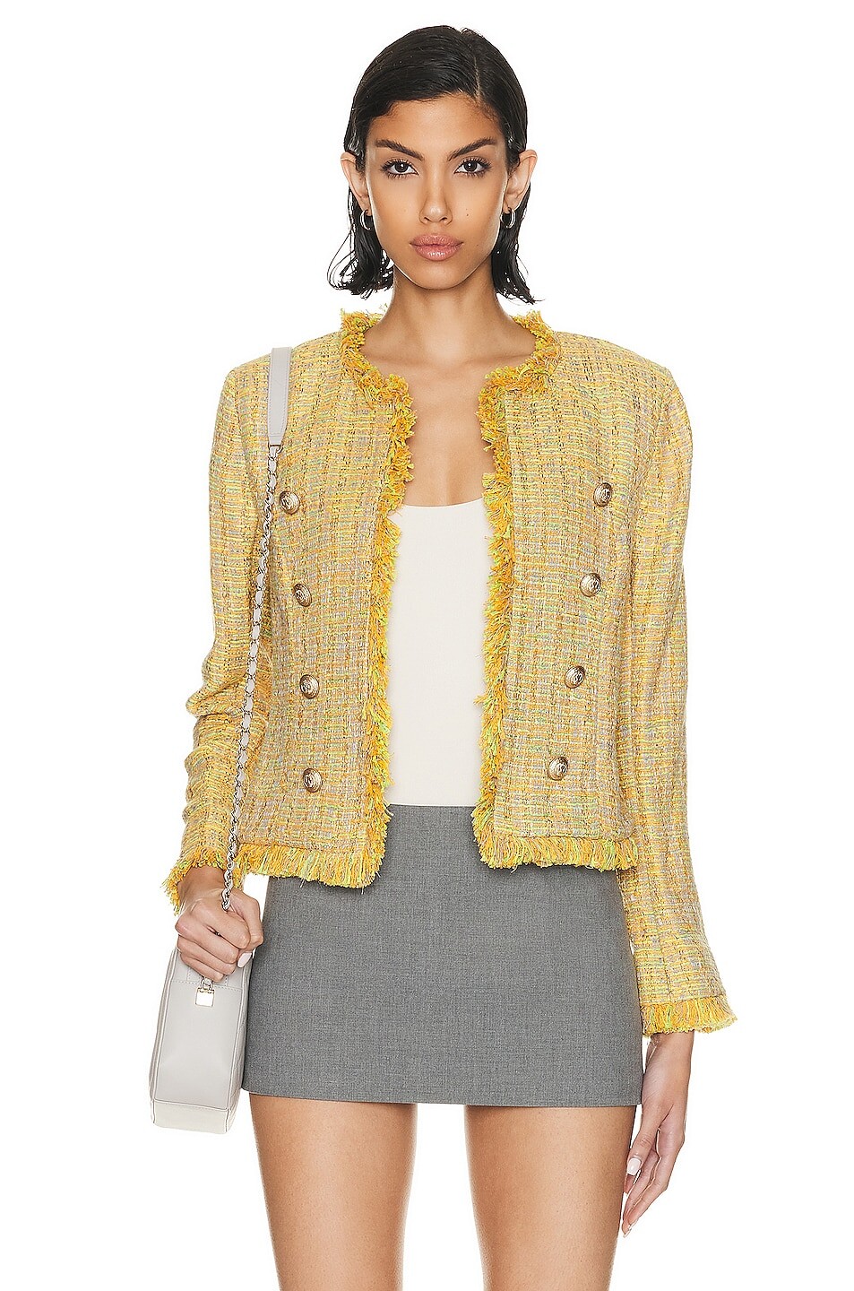 

Блейзер L'Agence Tinlee, цвет Yellow Multi Tweed