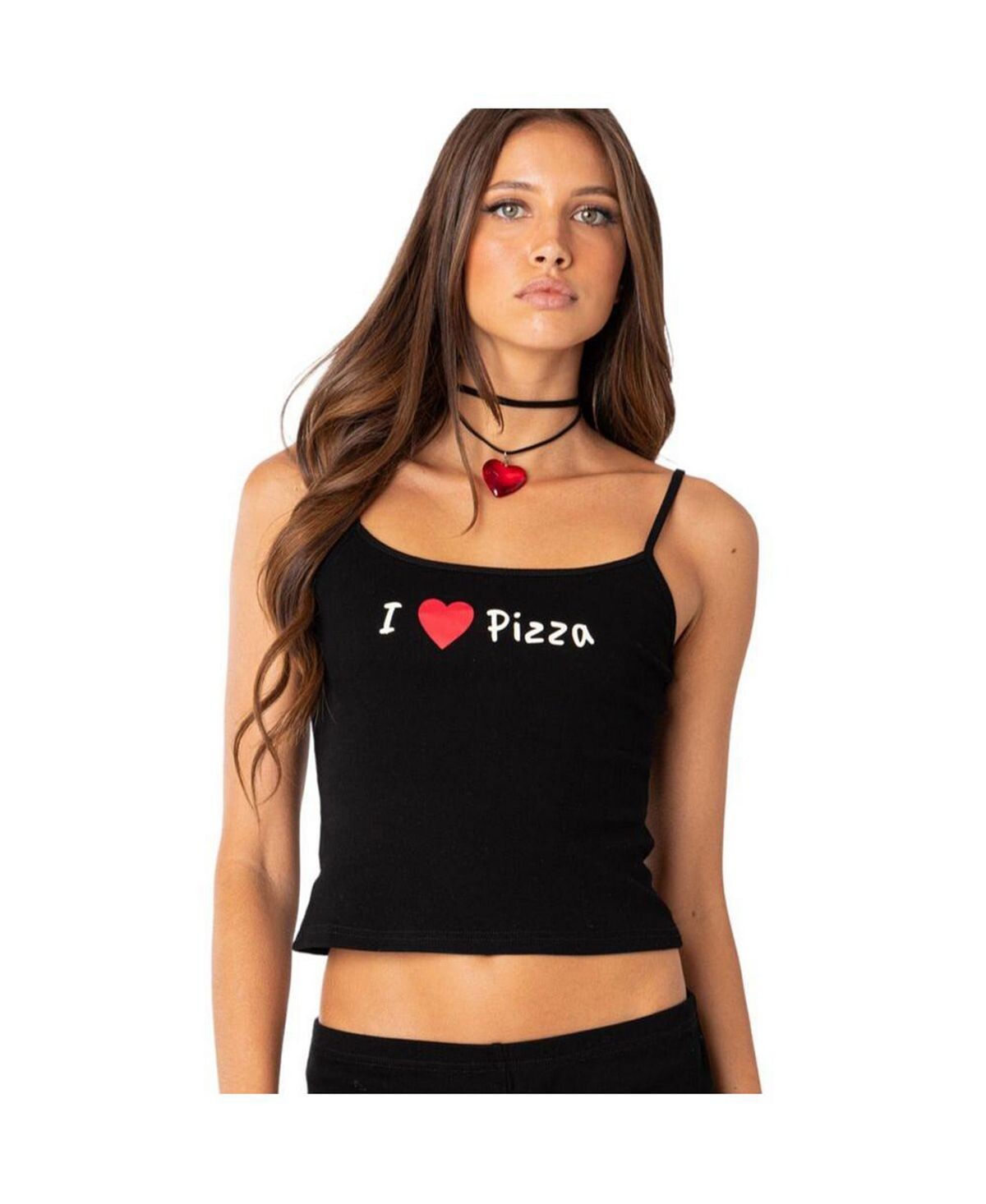 

Женская майка I Love Pizza без рукавов Edikted, черный