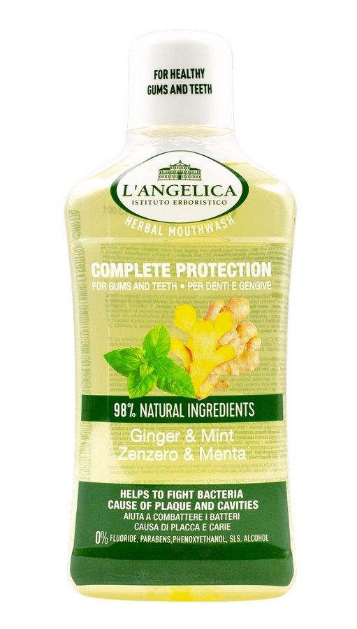 цена L Angelica Complete Protection Ginger&Mint жидкость для полоскания рта, 500 ml