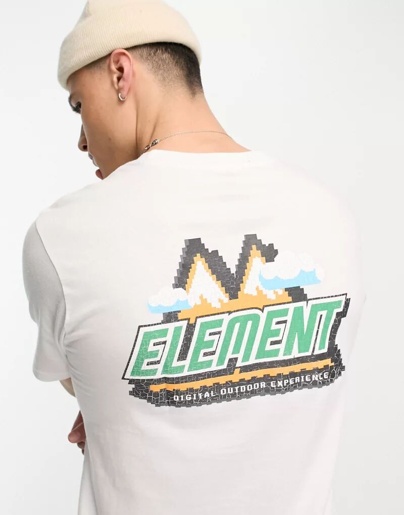 Белая футболка Element Digital Outdoor с логотипом на спине