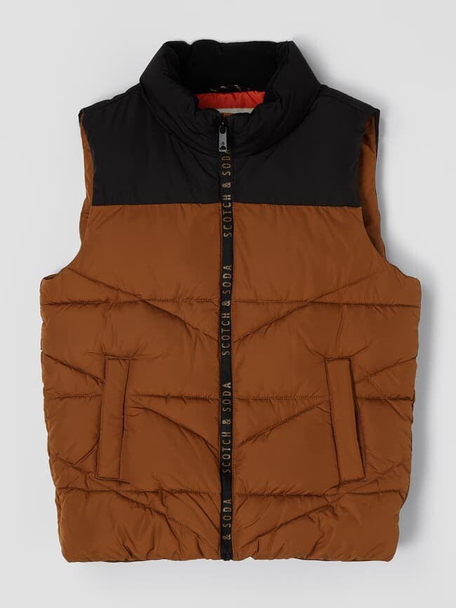 

Стеганый жилет с воротником стойкой Scotch & Soda, коричневый