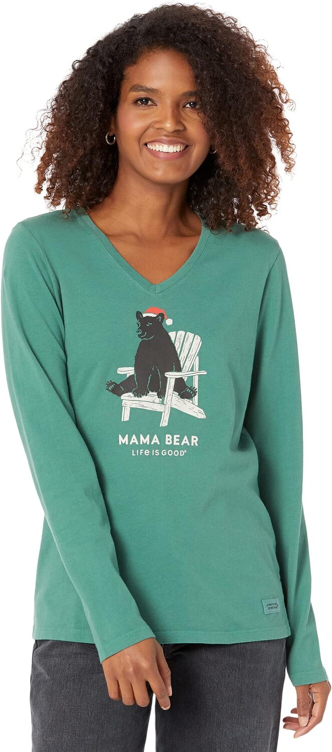 

Пуловер Life is Good Holiday Adirondack Bear Long Sleeve CrusherVee, цвет Spruce Green