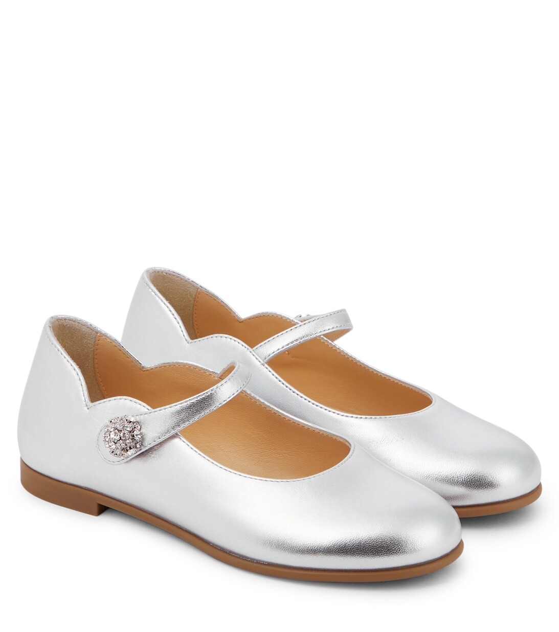 

Балетки Melodie из металлизированной кожи Christian Louboutin, серебряный