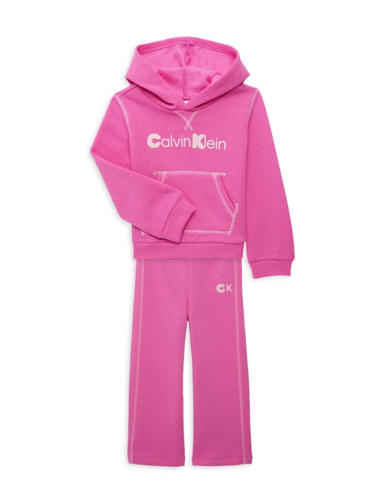 

Комплект из двух предметов: толстовка и брюки для маленькой девочки Calvin Klein, розовый