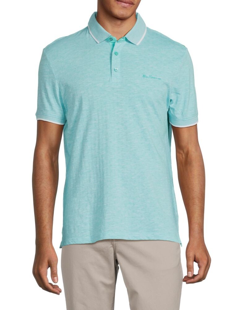

Рубашка-поло с жаккардовым кончиком Ben Sherman, цвет Dusty Turquoise