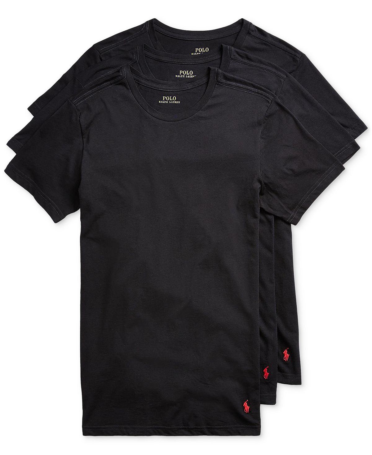 Мужская рубашка приталенного кроя с круглым вырезом, комплект из 3 шт. Polo Ralph Lauren поло polo ralph lauren custom slim fit mesh polo цвет ralph lauren 2000 red