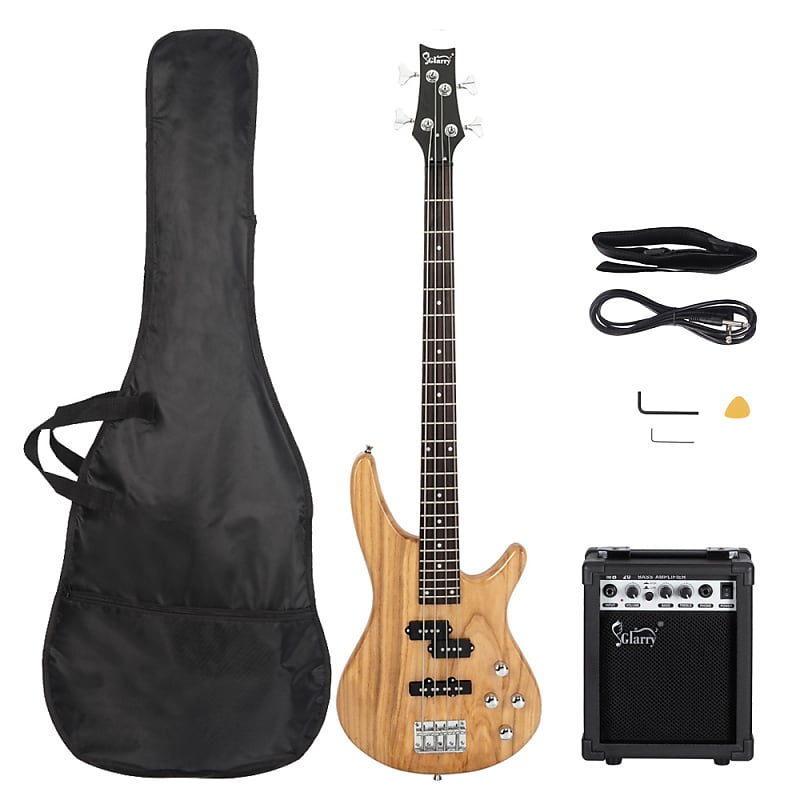 Басс гитара Glarry Burlywood GIB 4 String Bass Guitar Full Size SS pickups w/20W Amplifier
