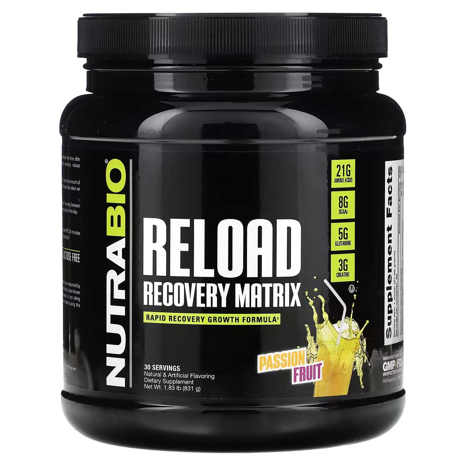 Пищевая добавка NutraBio Reload Recovery Matrix маракуйя nutrabio labs reload recovery matrix маракуйя 1 83 фунта 831 г